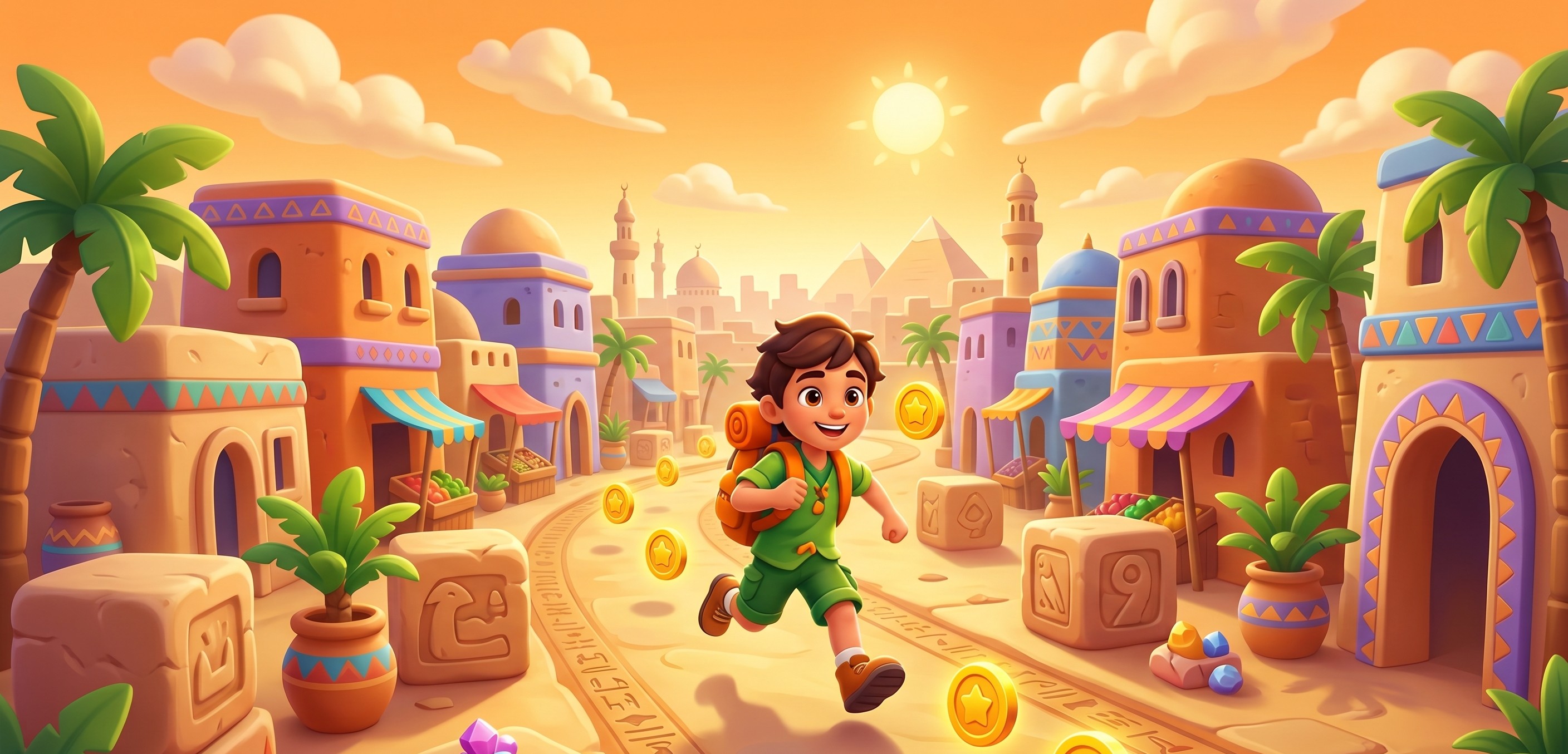 Colorful casual mobile runner concept